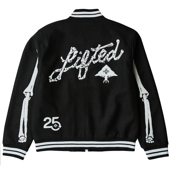 99 BONES VARSITY JACKET - BLACK