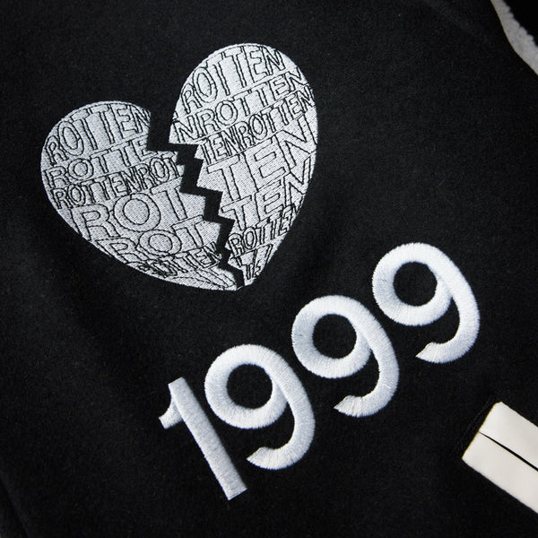 99 BONES VARSITY JACKET - BLACK