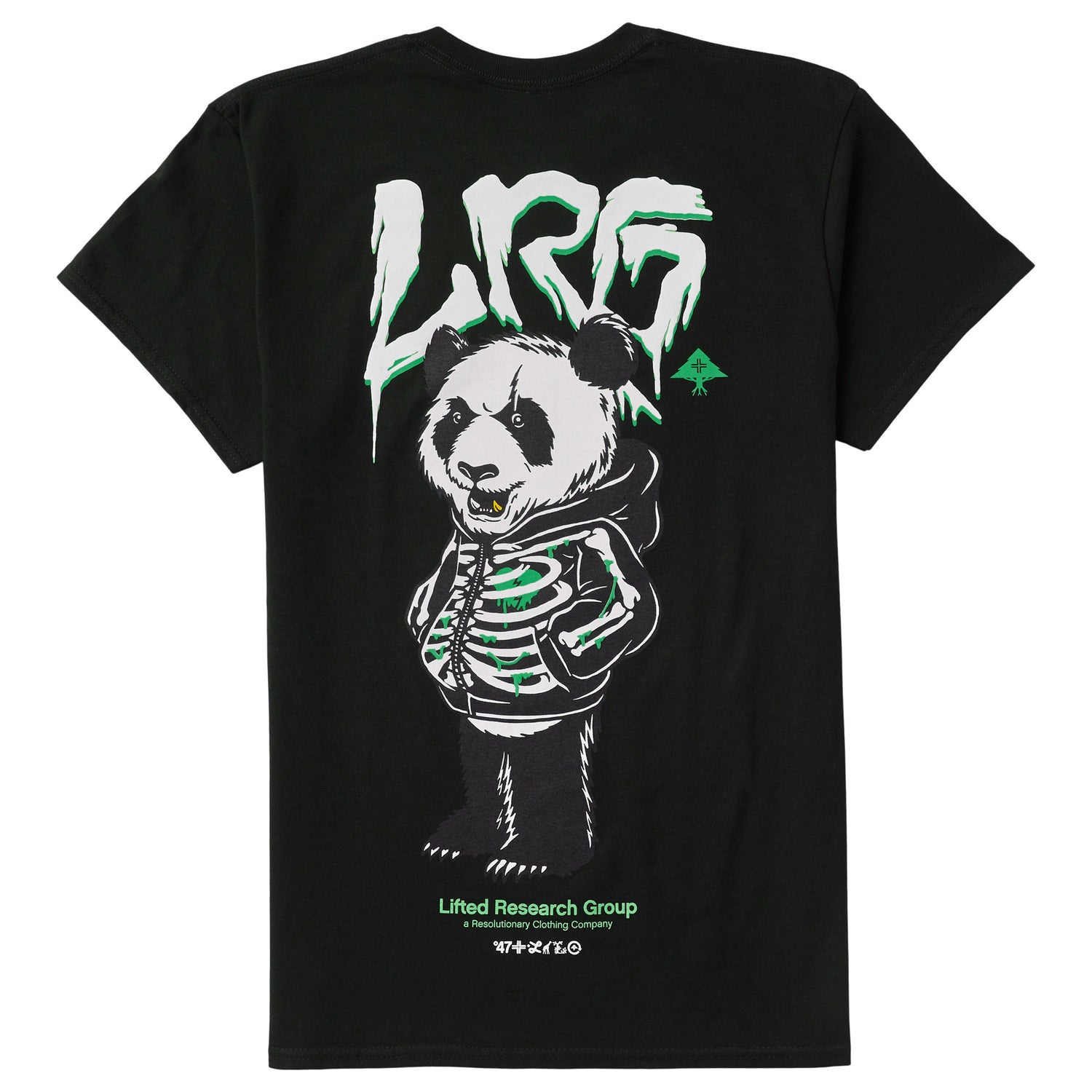 PANDA HOODIE TEE - BLACK