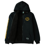 UNFOCUS CYCLE SHERPA ZIP HOODIE - BLACK