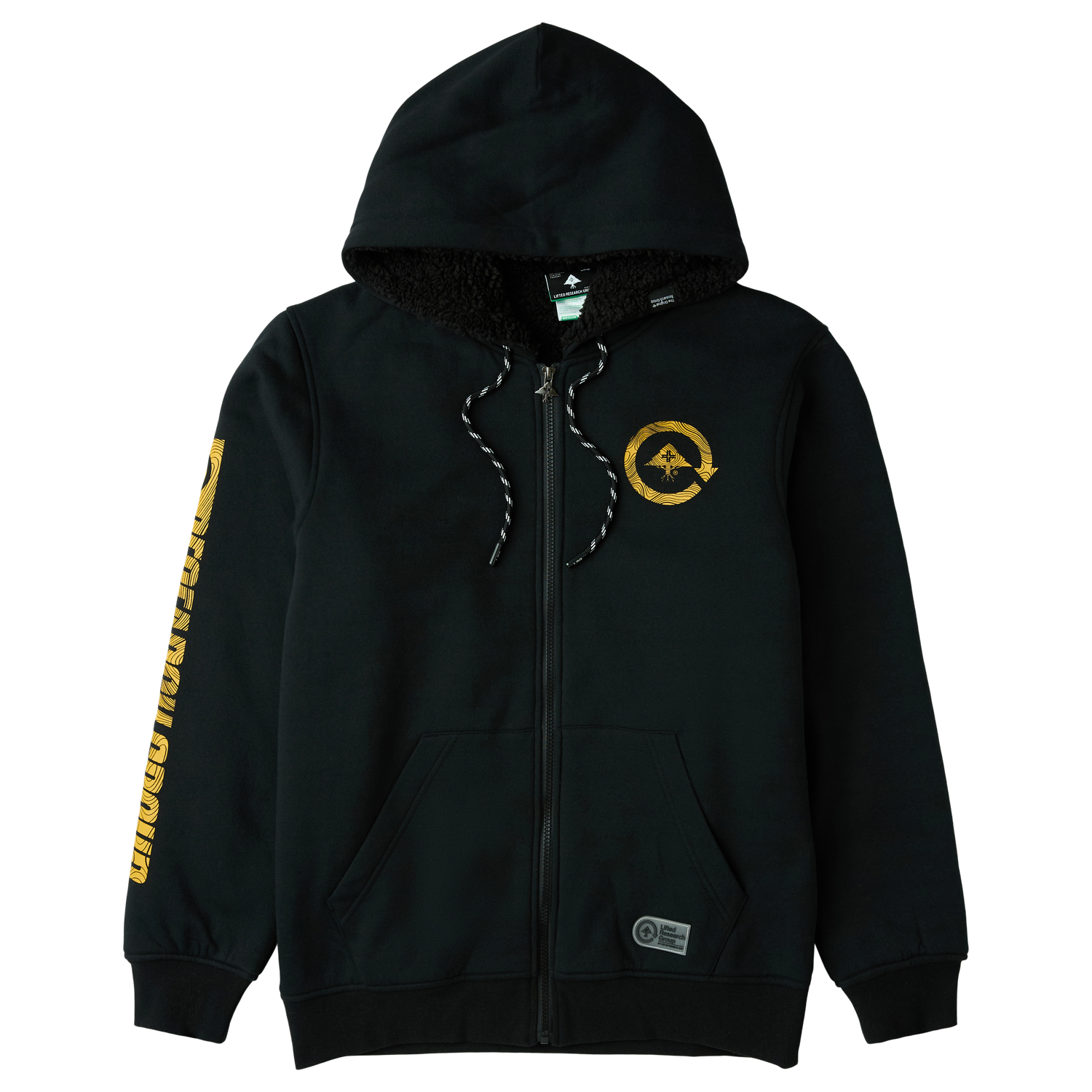 UNFOCUS CYCLE SHERPA ZIP HOODIE - BLACK