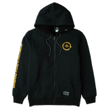 UNFOCUS CYCLE SHERPA ZIP HOODIE - BLACK