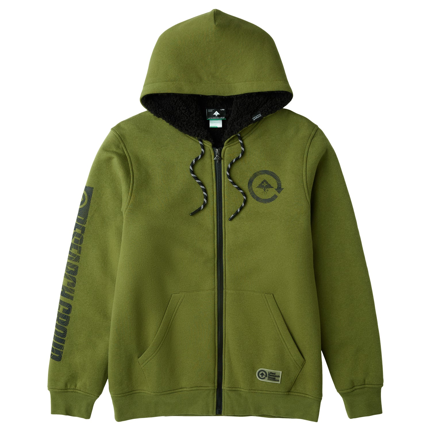 UNFOCUS CYCLE SHERPA ZIP HOODIE - SEA KELP