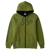 UNFOCUS CYCLE SHERPA ZIP HOODIE - SEA KELP