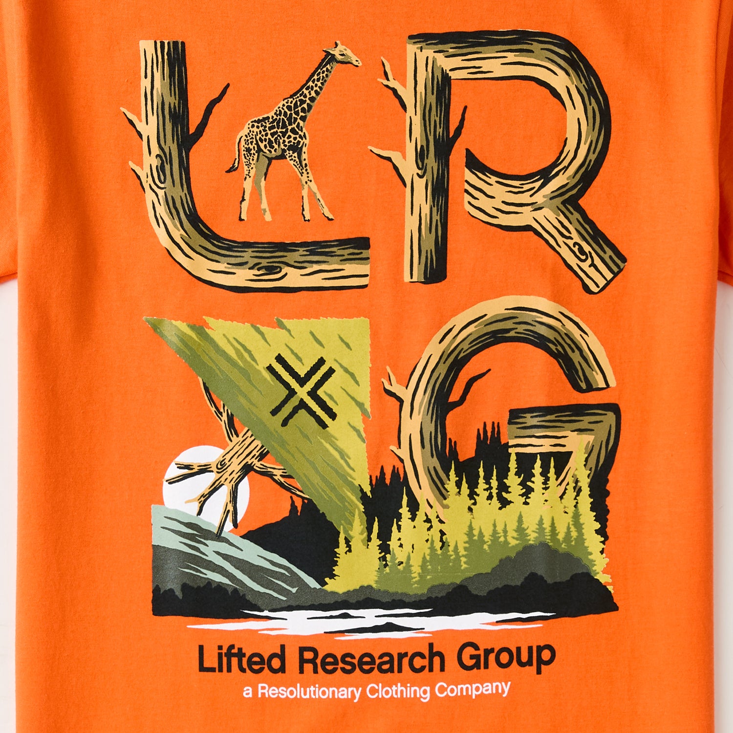 STACKED WOODS TEE - ORANGE