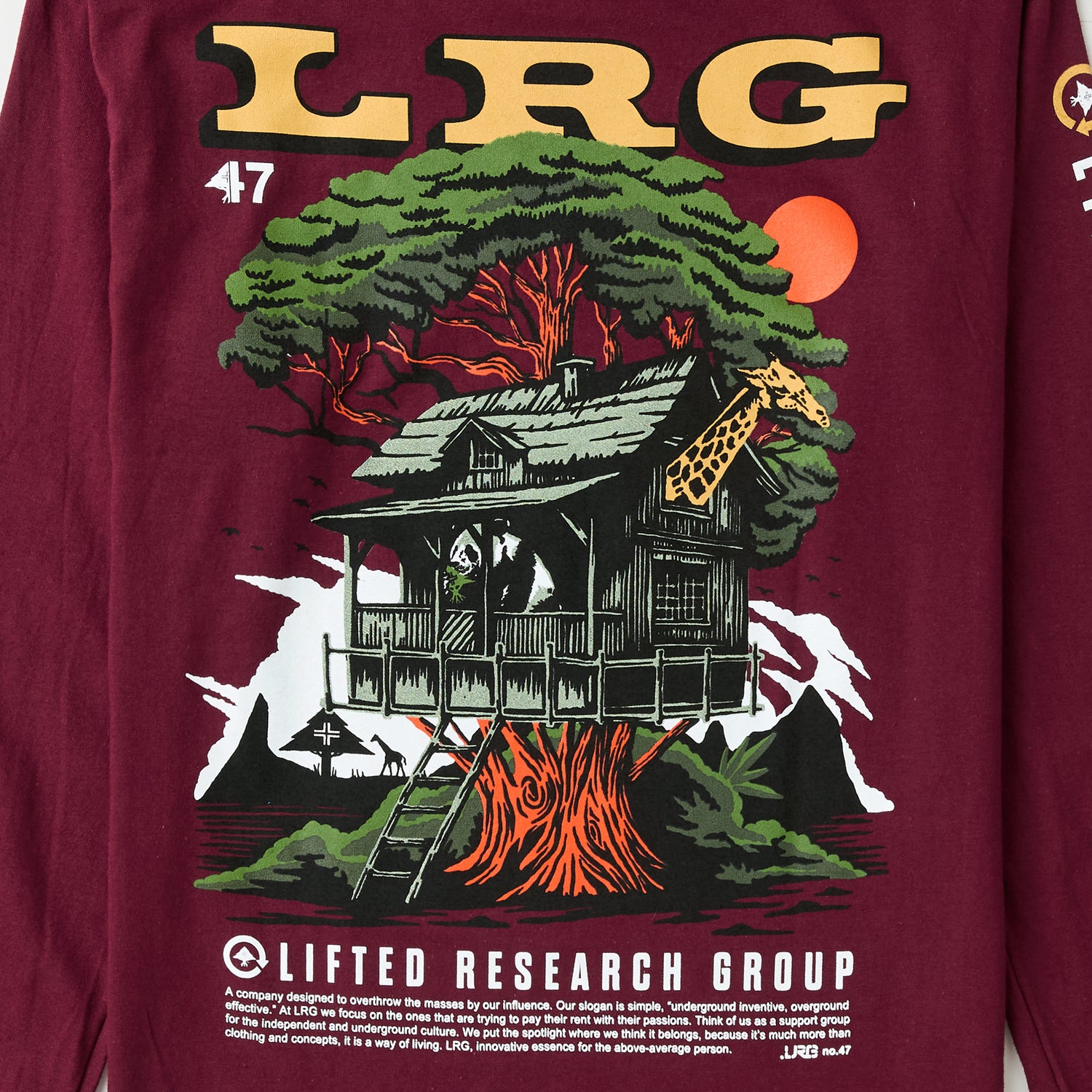 LR TREEHOUSE LONG SLEEVE TEE - MAROON