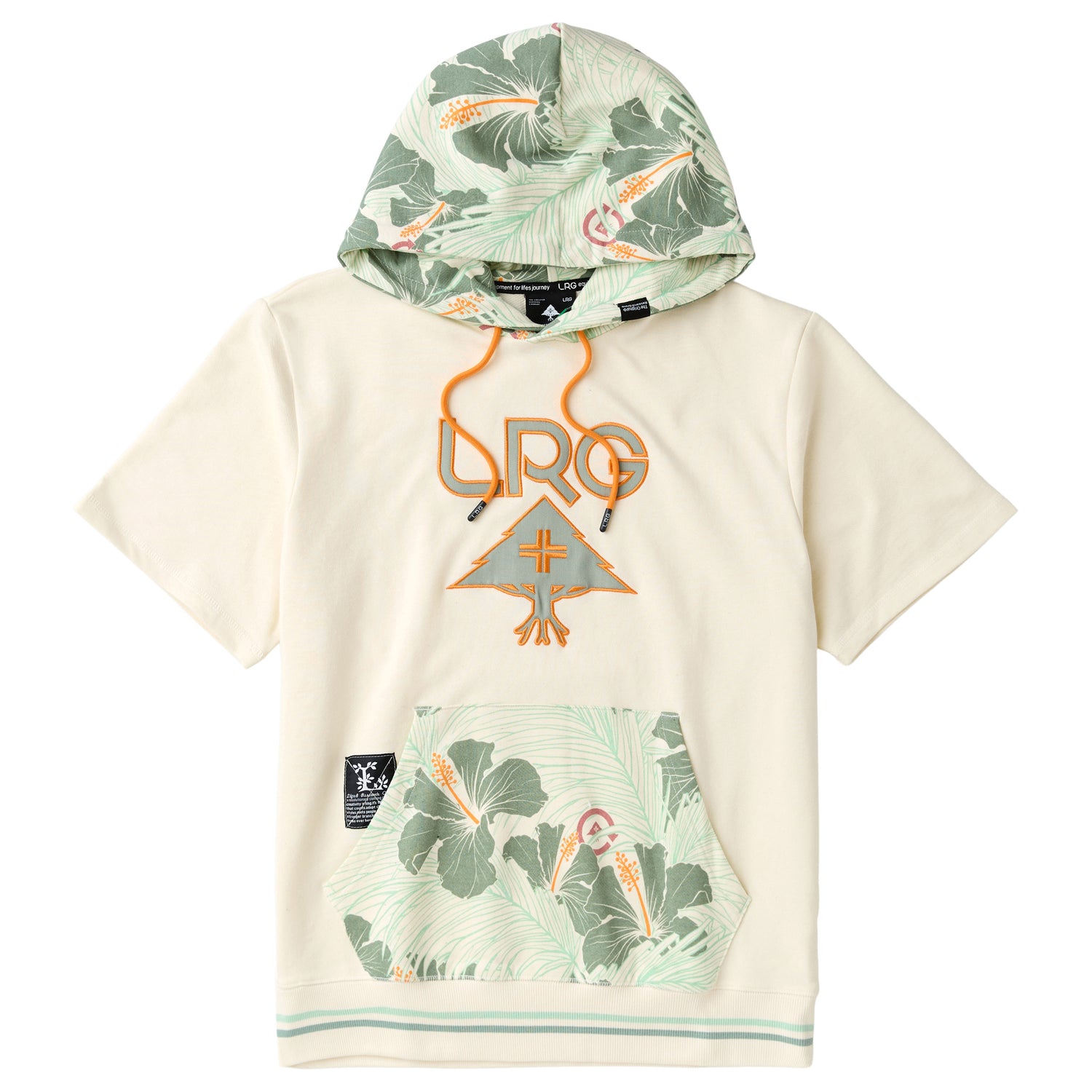 PLUS TRIPICAL SHORT SLEEVE HOODIE CREAM LRG Clothing