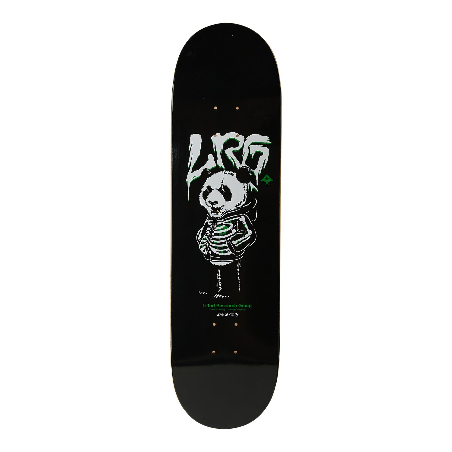 PANDA SERIOUS SKATE DECK - BLACK