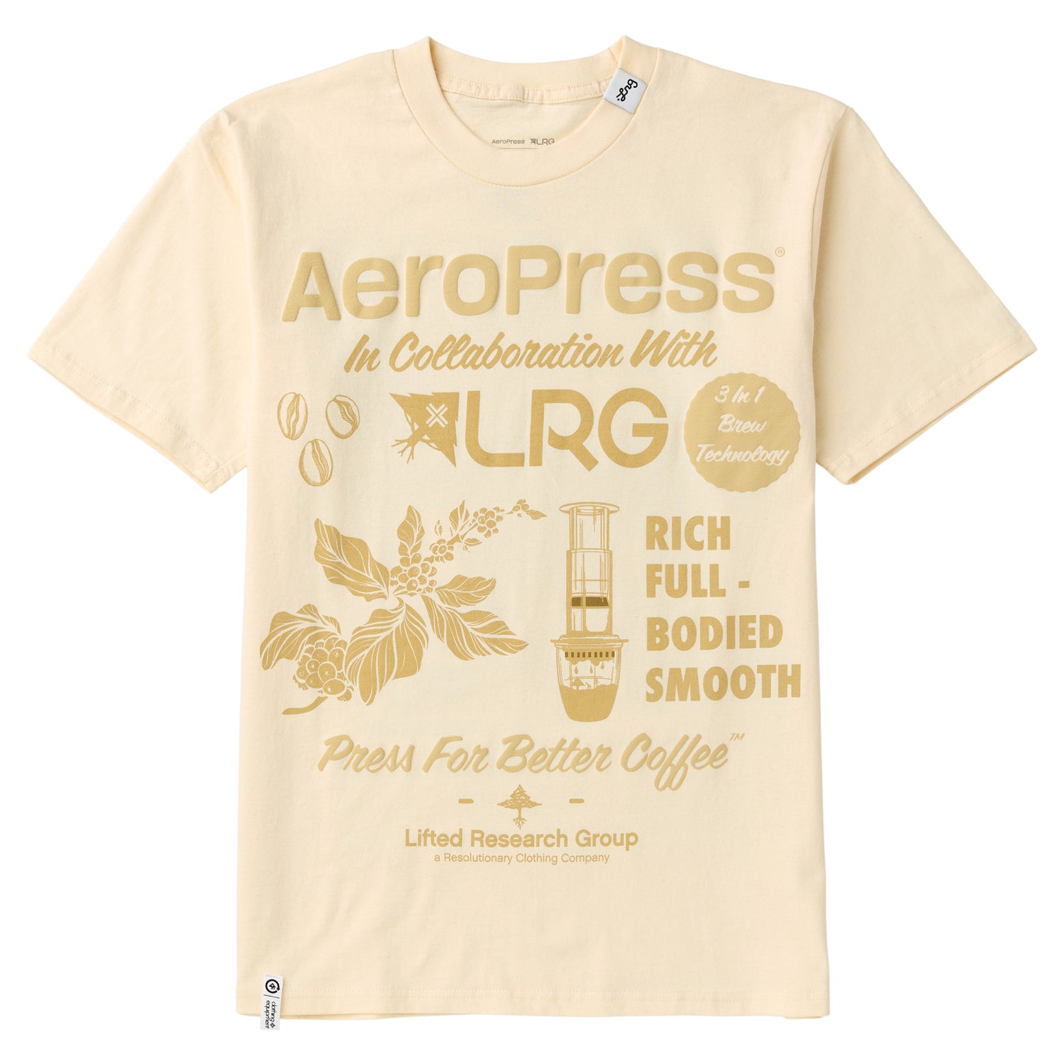 AEROPRESS X LRG LIFTED TEE - CREAM