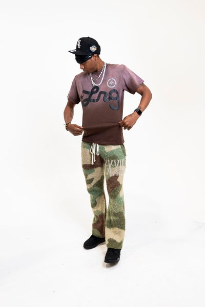 WASHED SCRIPT TEE - BROWN