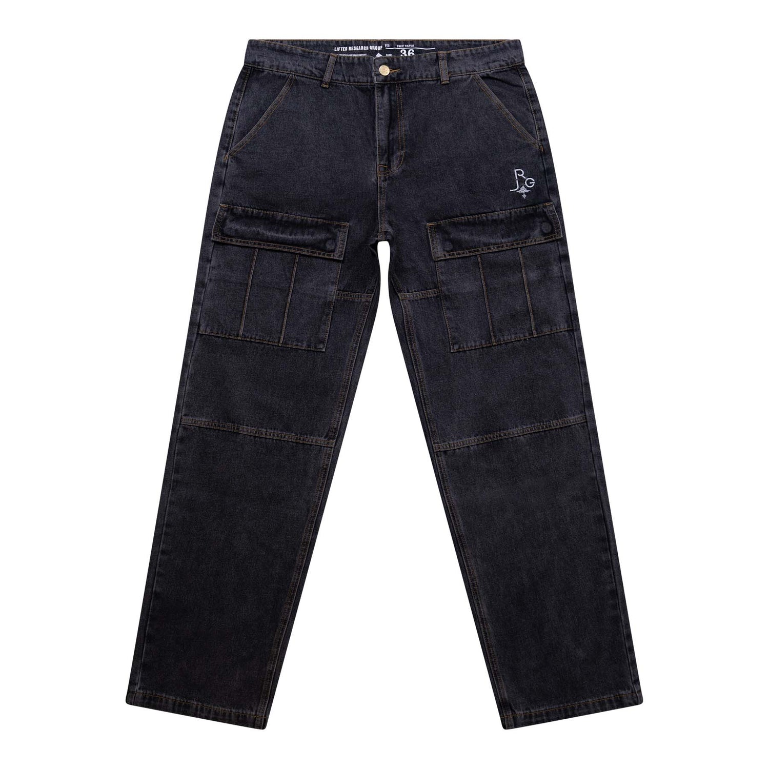LINE FOR LINE DENIM CARGO PANT - CHARCOAL WASH