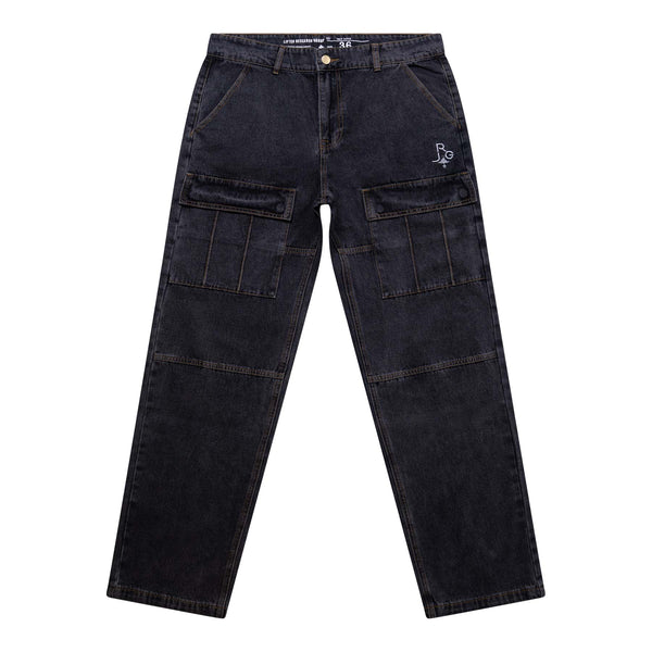 LINE FOR LINE DENIM CARGO PANT - CHARCOAL WASH