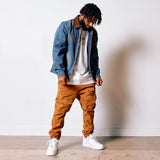 L LEAFY WOVEN JOGGER CARGO - WOOD GRAIN