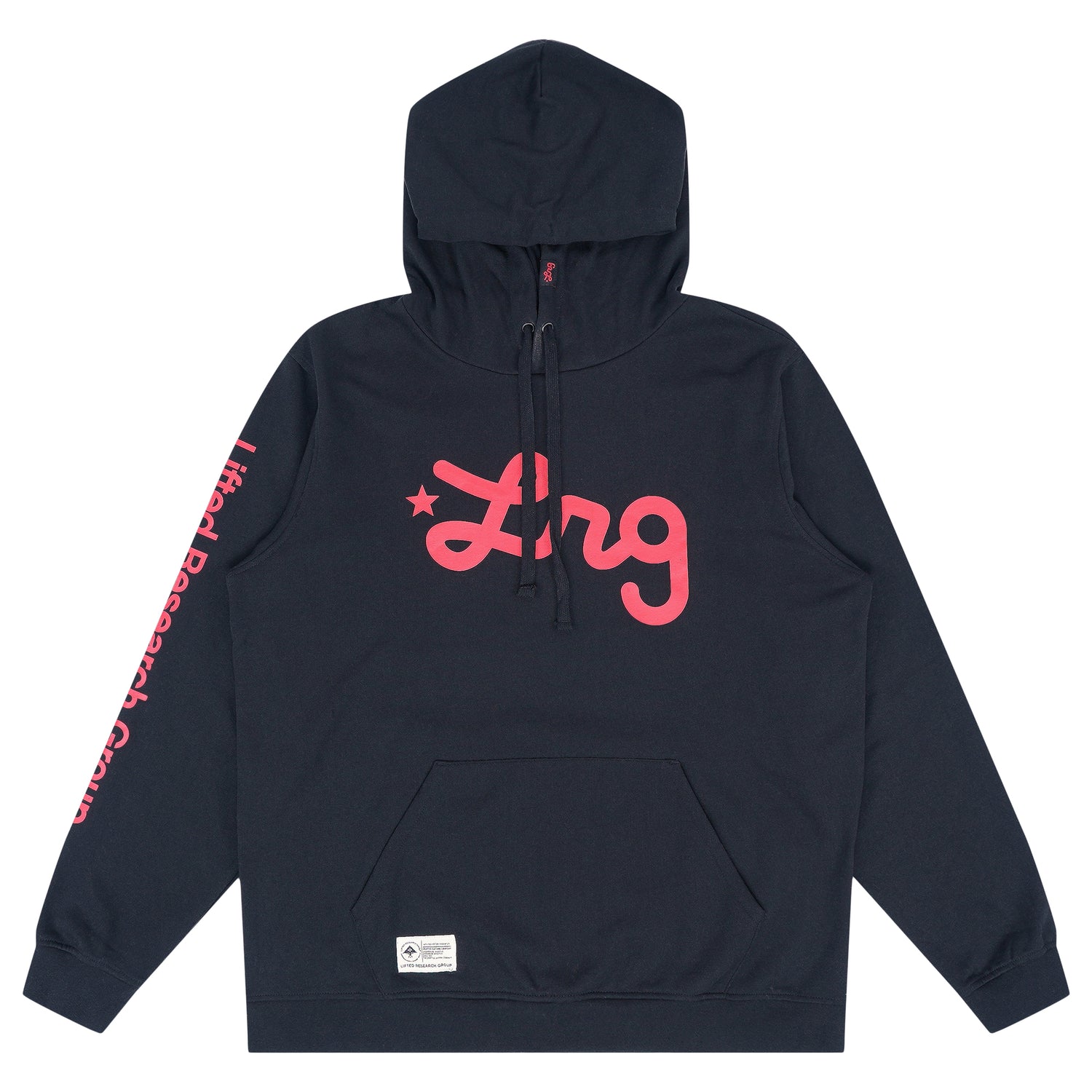 Lifted Script Pullover Hoodie - Black/Red