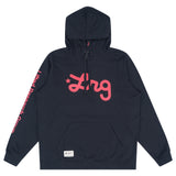 Lifted Script Pullover Hoodie - Black/Red