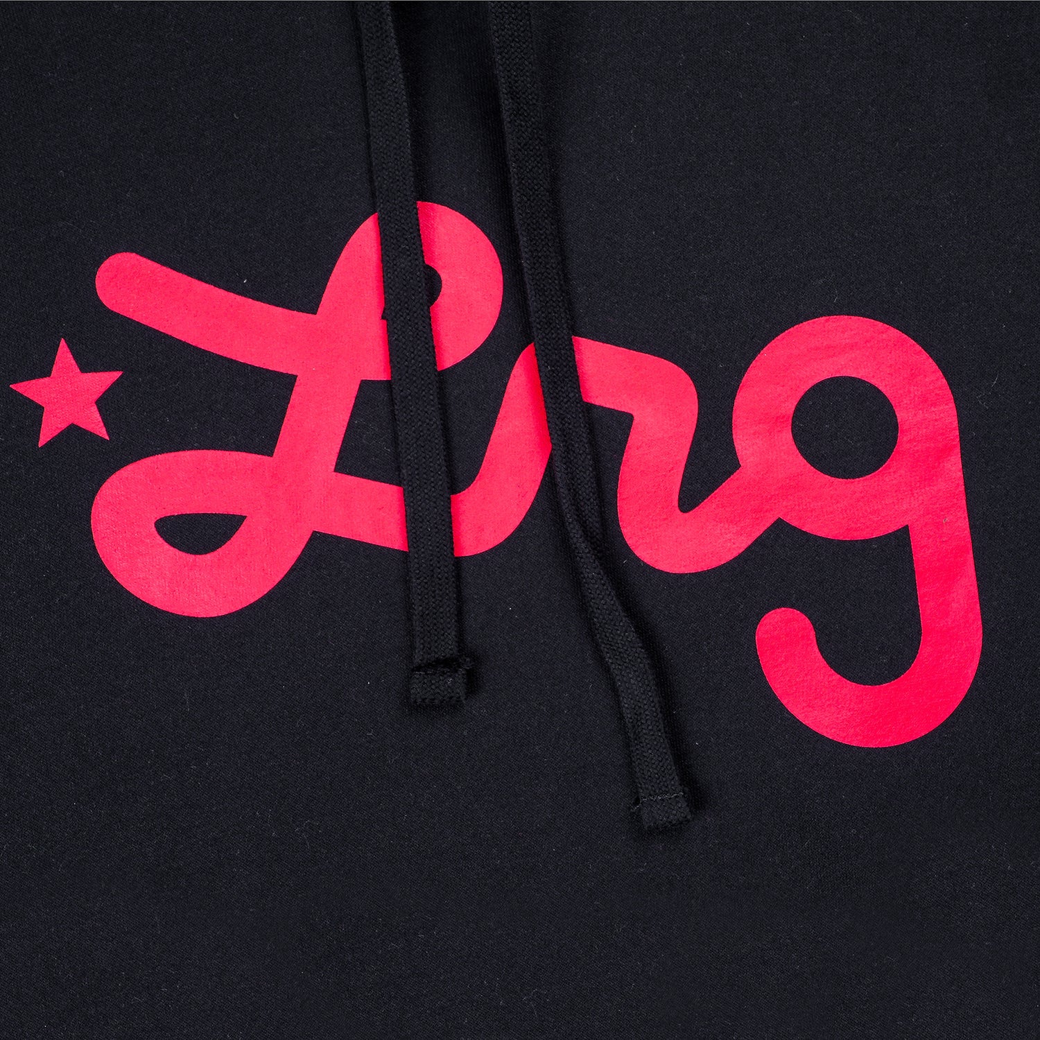 Lifted Script Pullover Hoodie - Black/Red
