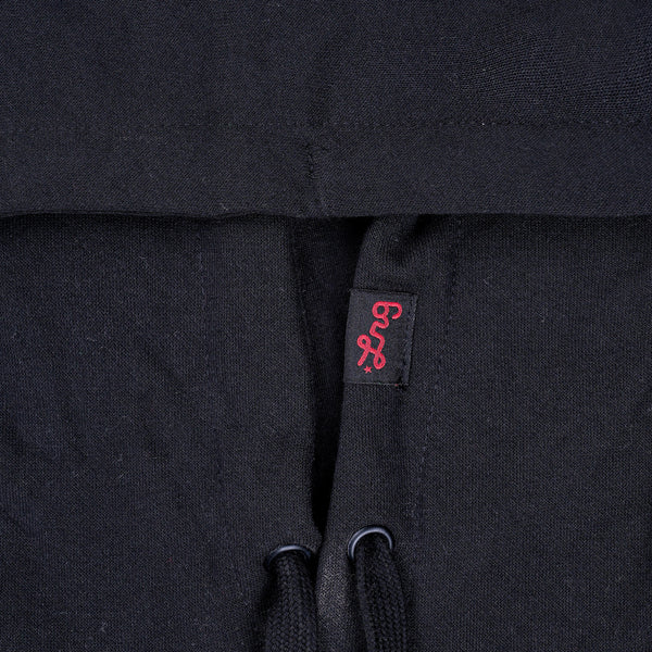 Lifted Script Pullover Hoodie - Black/Red