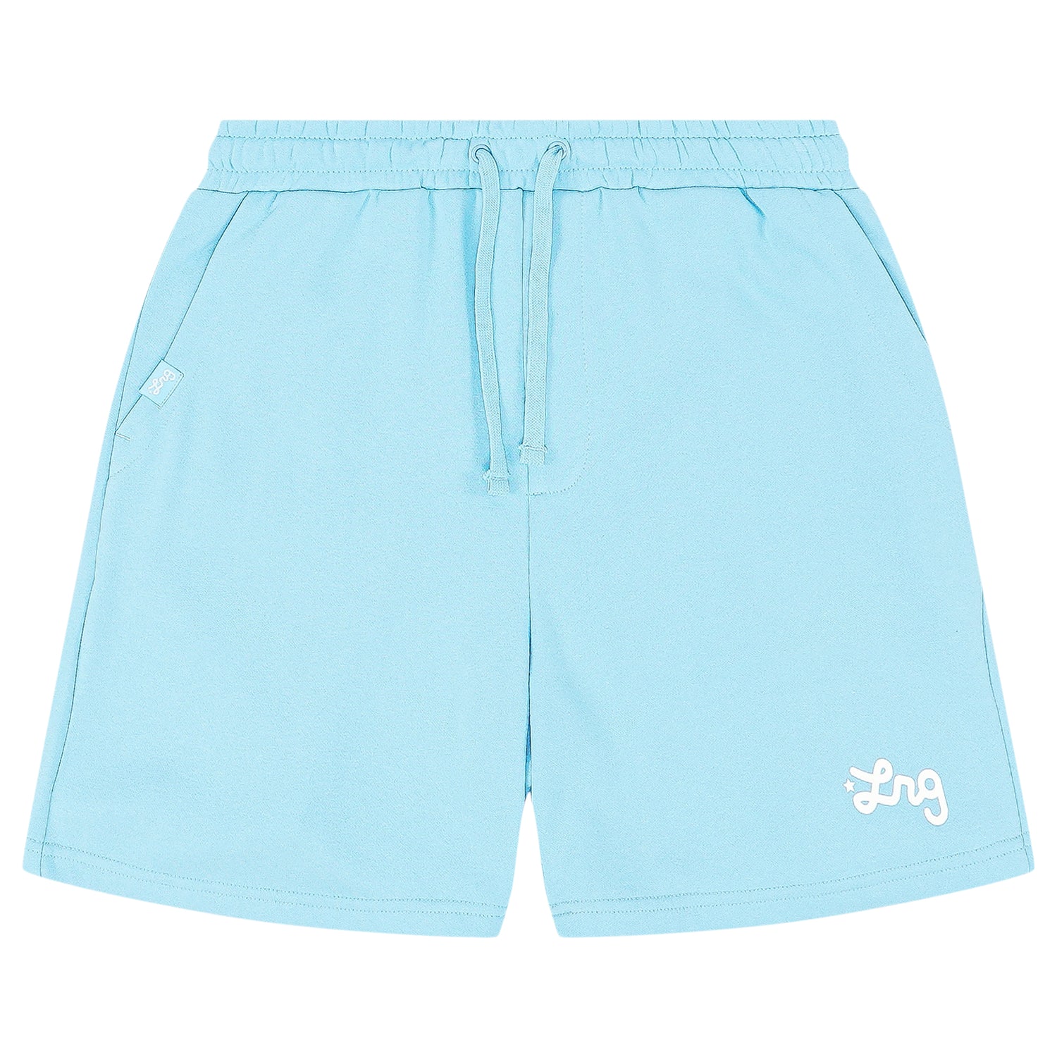 LIFTED SCRIPT SHORT - Carolina Blue