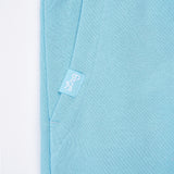 LIFTED SCRIPT SHORT - Carolina Blue