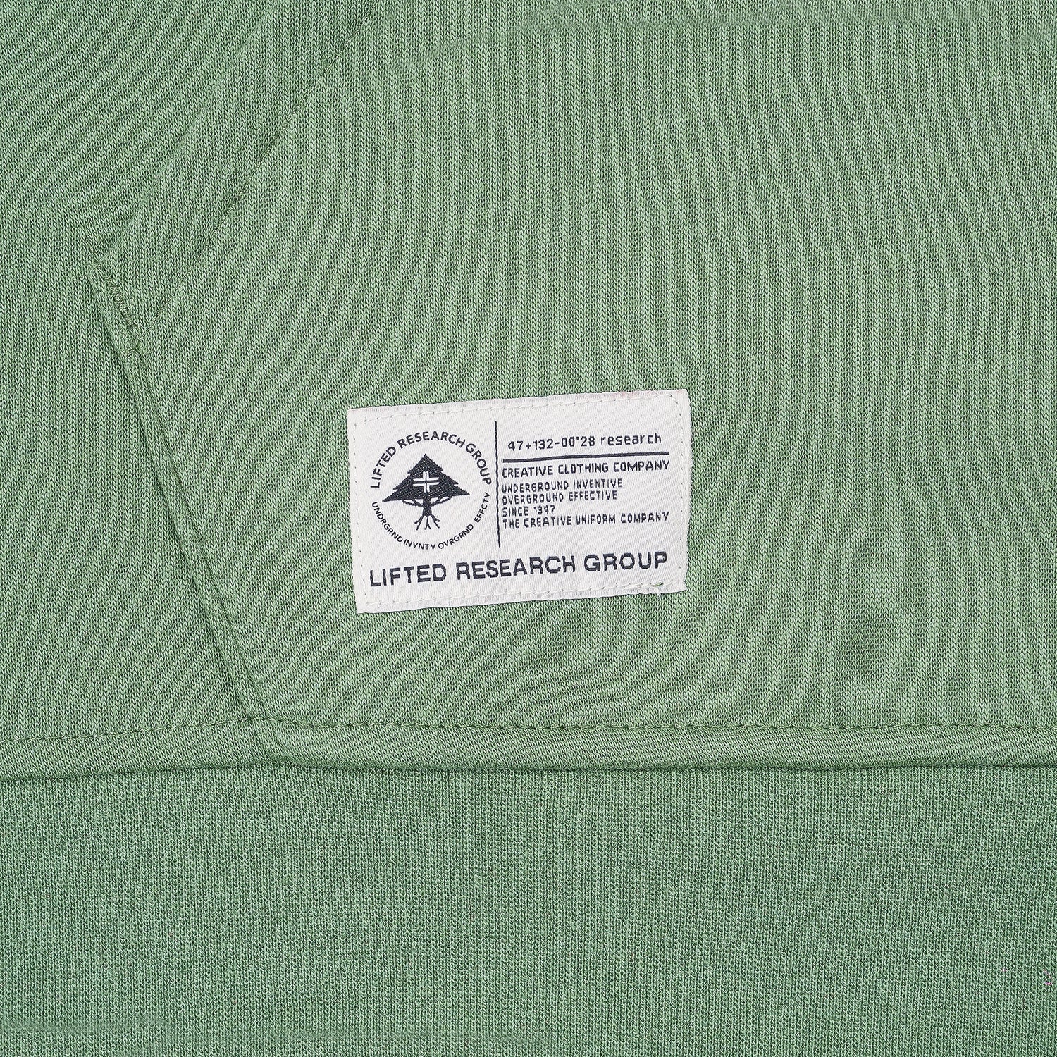 Lifted Script Pullover Hoodie - Military Green