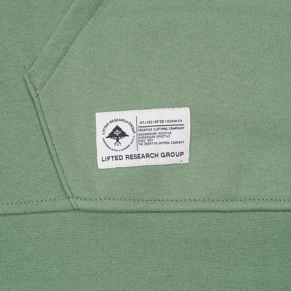 Lifted Script Pullover Hoodie - Military Green