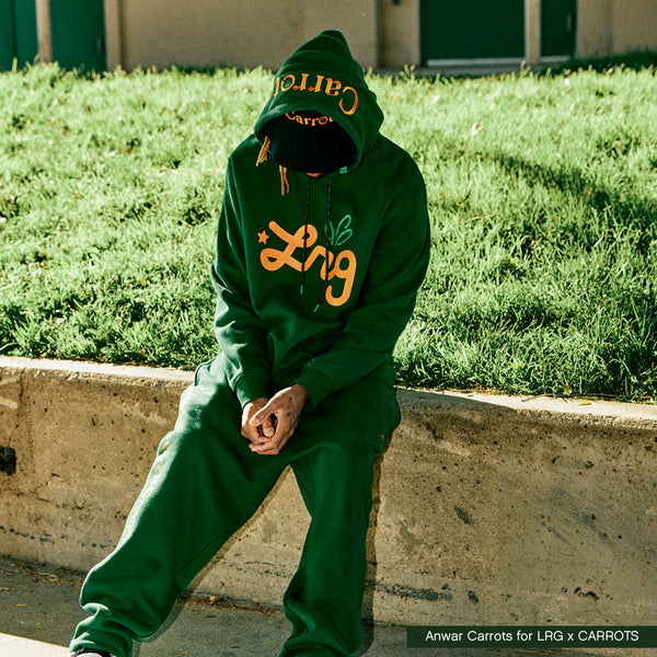 CARROTS X LRG LIFTED SCRIPT PULLOVER HOODIE - FOREST GREEN