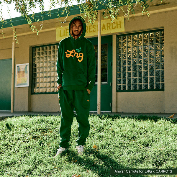 CARROTS X LRG LIFTED SCRIPT PULLOVER HOODIE - FOREST GREEN