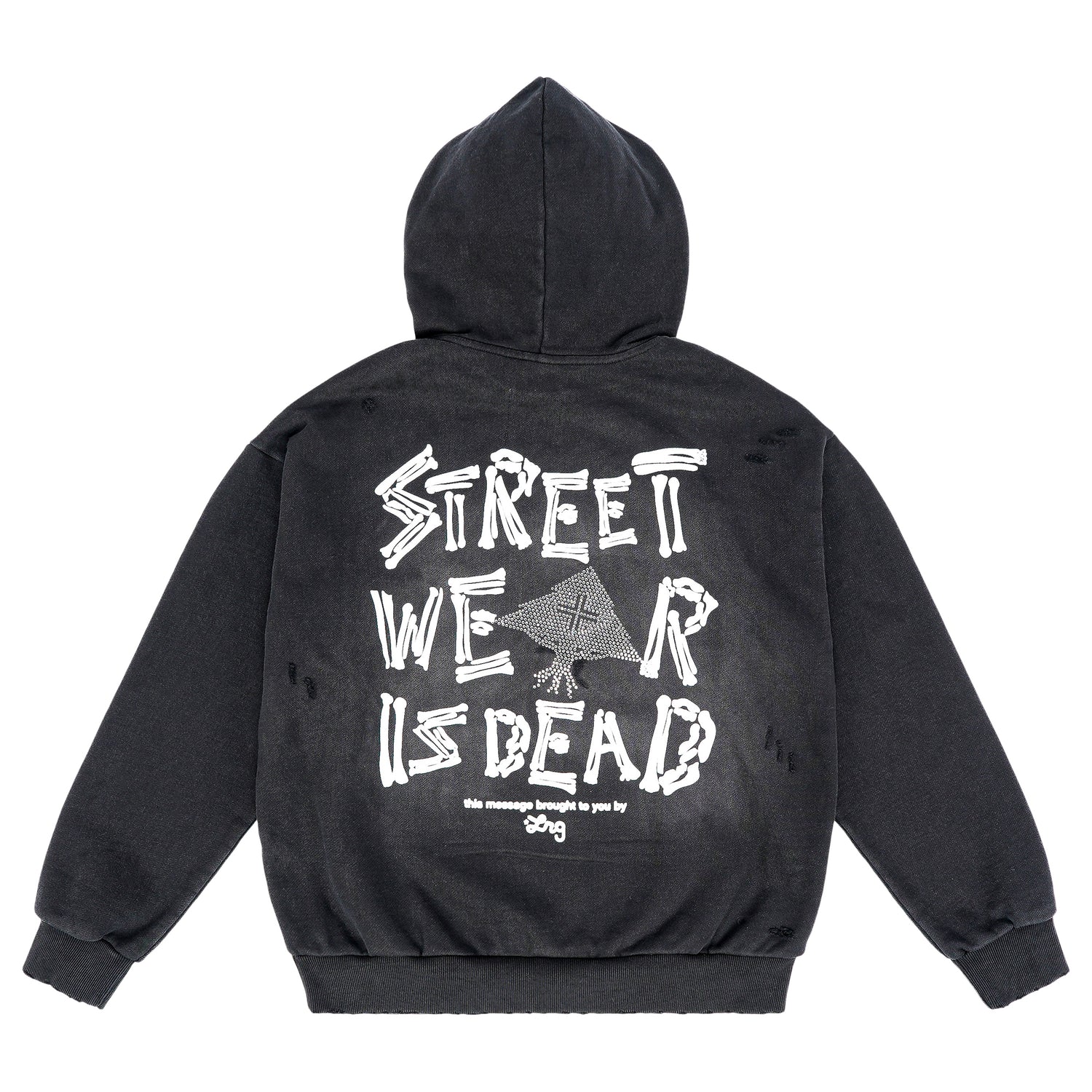 STREETWEAR IS DEAD PULL OVER HOODIE - SUN DRIED BLACK