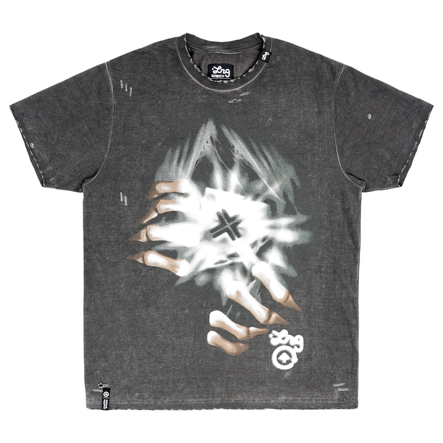 BAREBONES SS TEE - OIL WASH Black