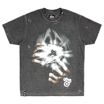 BAREBONES SS TEE - OIL WASH Black