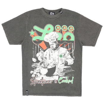 STREETWEAR IS COOKED SS TEE - PIGMENT DYED BLACK