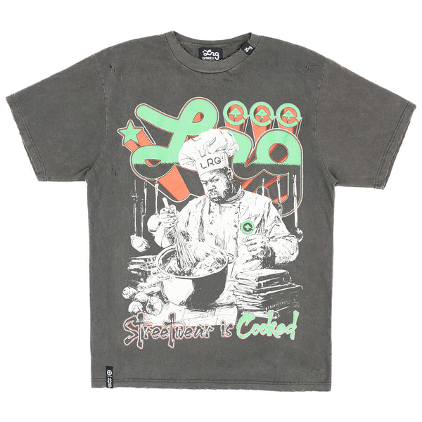 STREETWEAR IS COOKED SS TEE - PIGMENT DYED BLACK