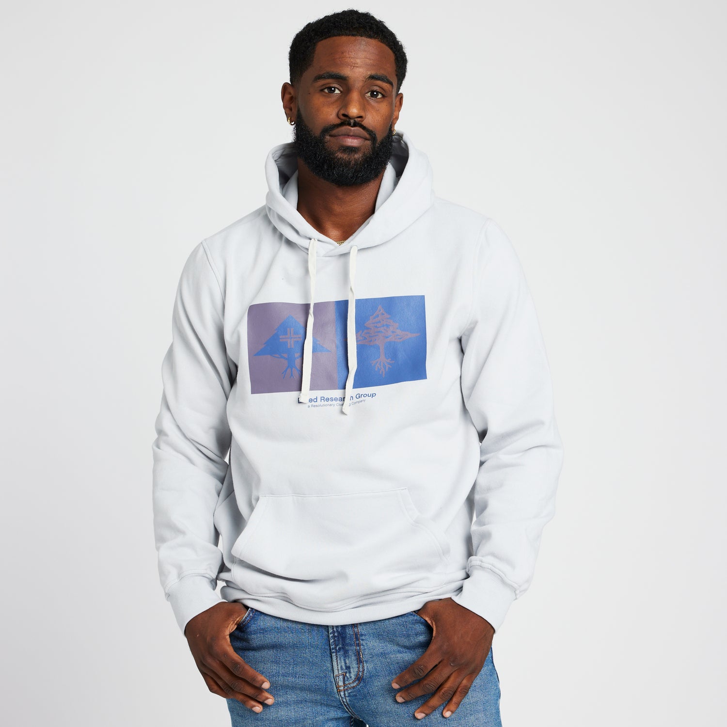 DOUBLE TREES PULLOVER HOODIE - SILVER