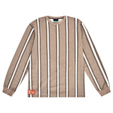 BENGAL STRIPED LS CREW - BROWN