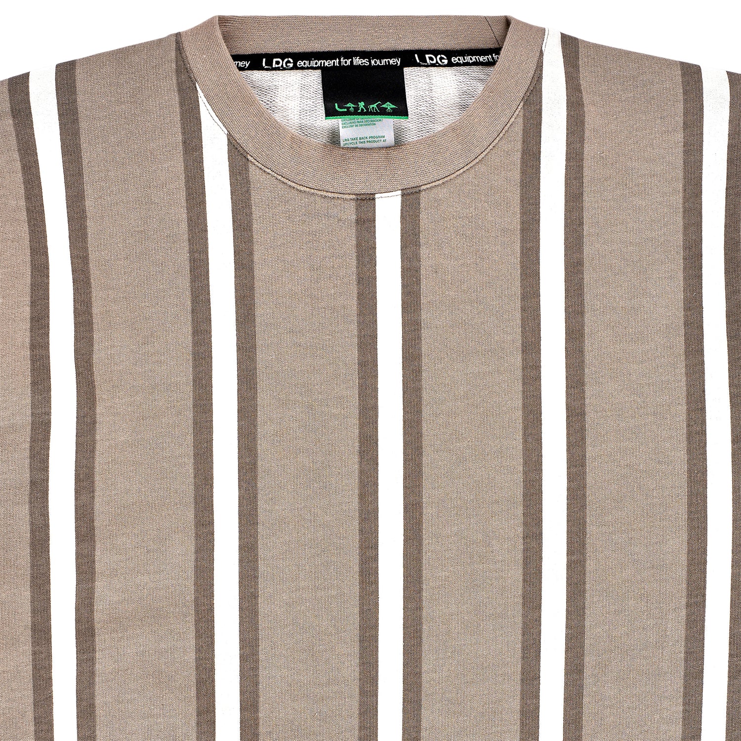 BENGAL STRIPED LS CREW - BROWN