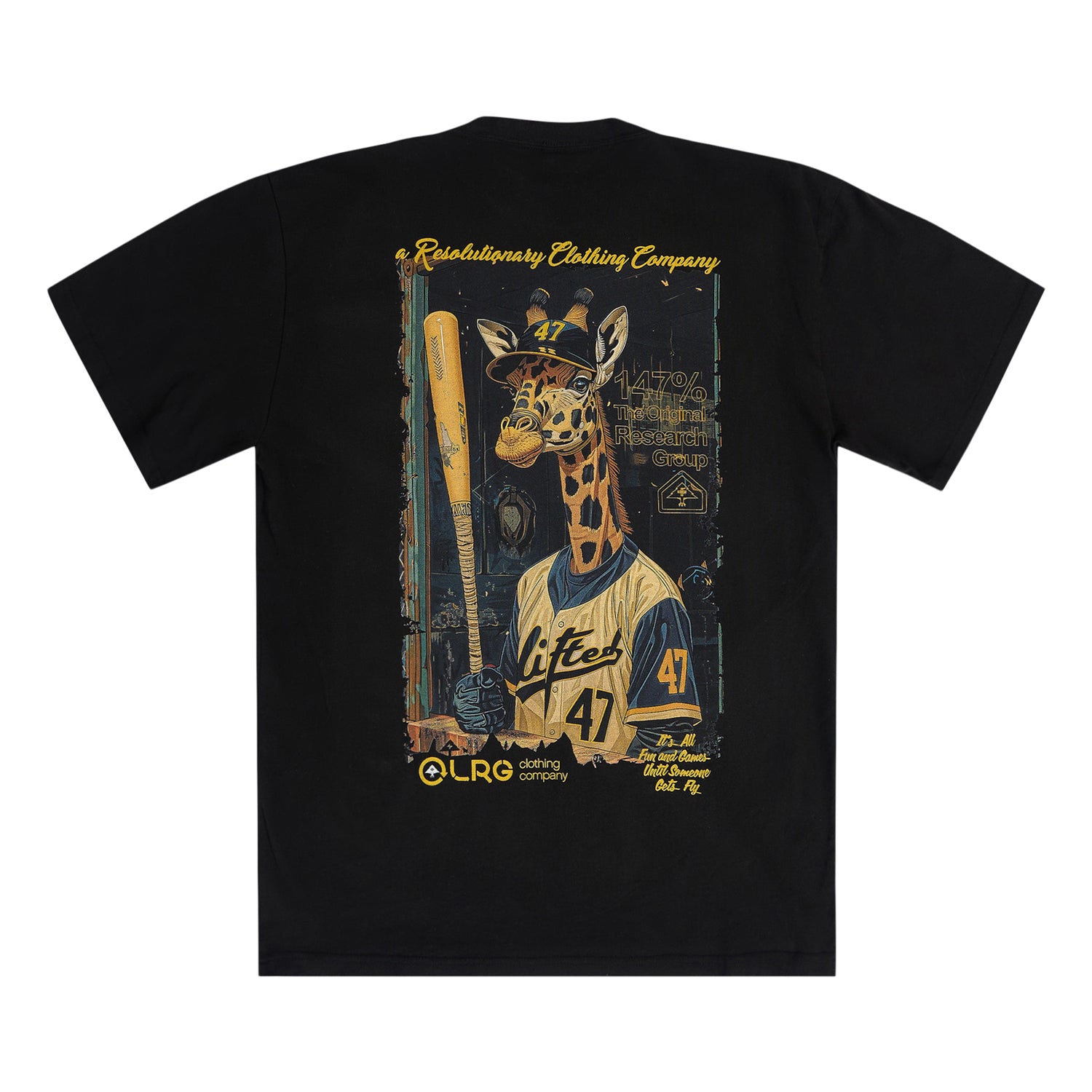 GIRAFFE DUGOUT SS TEE - BLACK