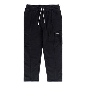 LIFE JUICE WIDE LEG CARGO SWEATPANTS - BLACK