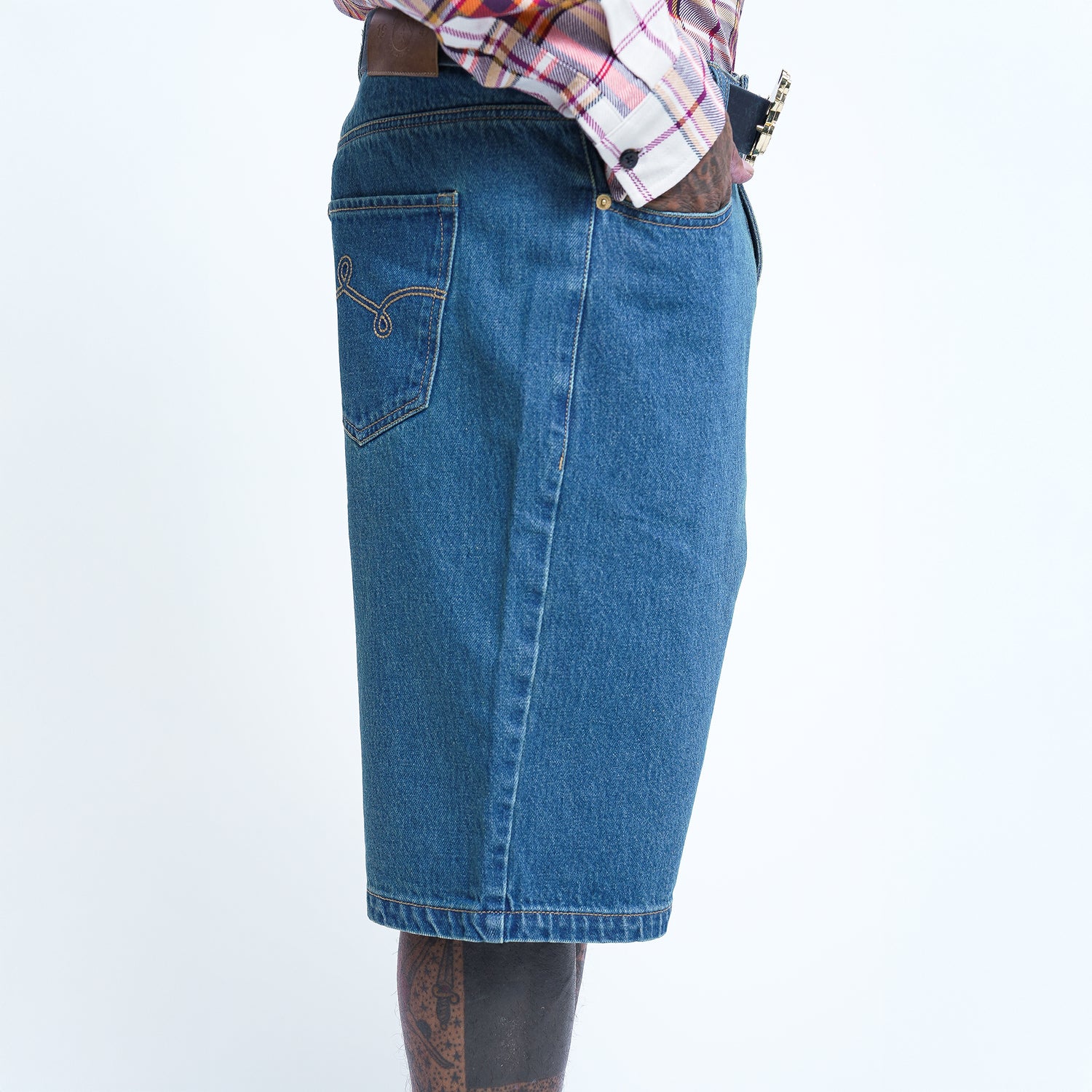 HIGH LIFE HABITS DENIM SHORT - DENIM BLUE