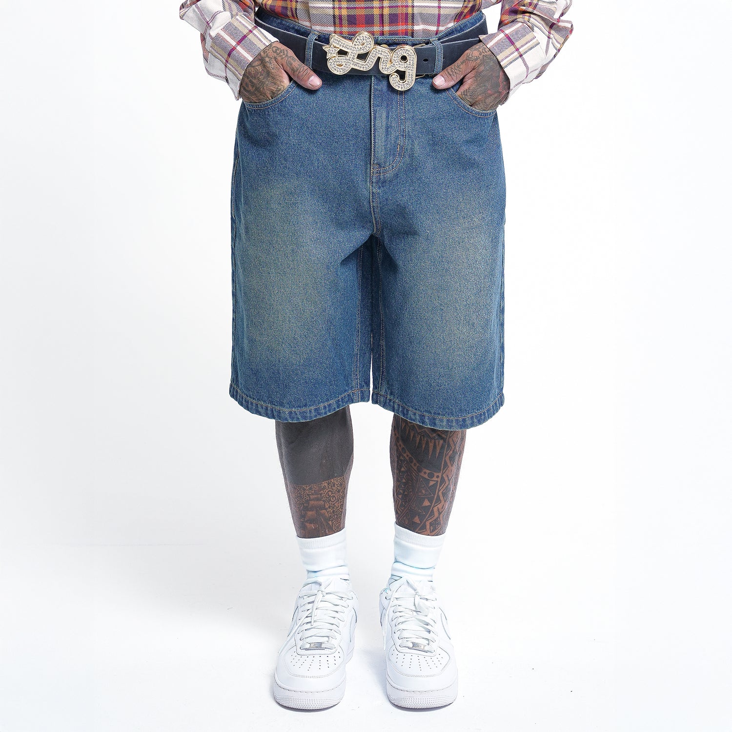 OVERCOME RESISTENCE DENIM SHORT - INDIGO WASH