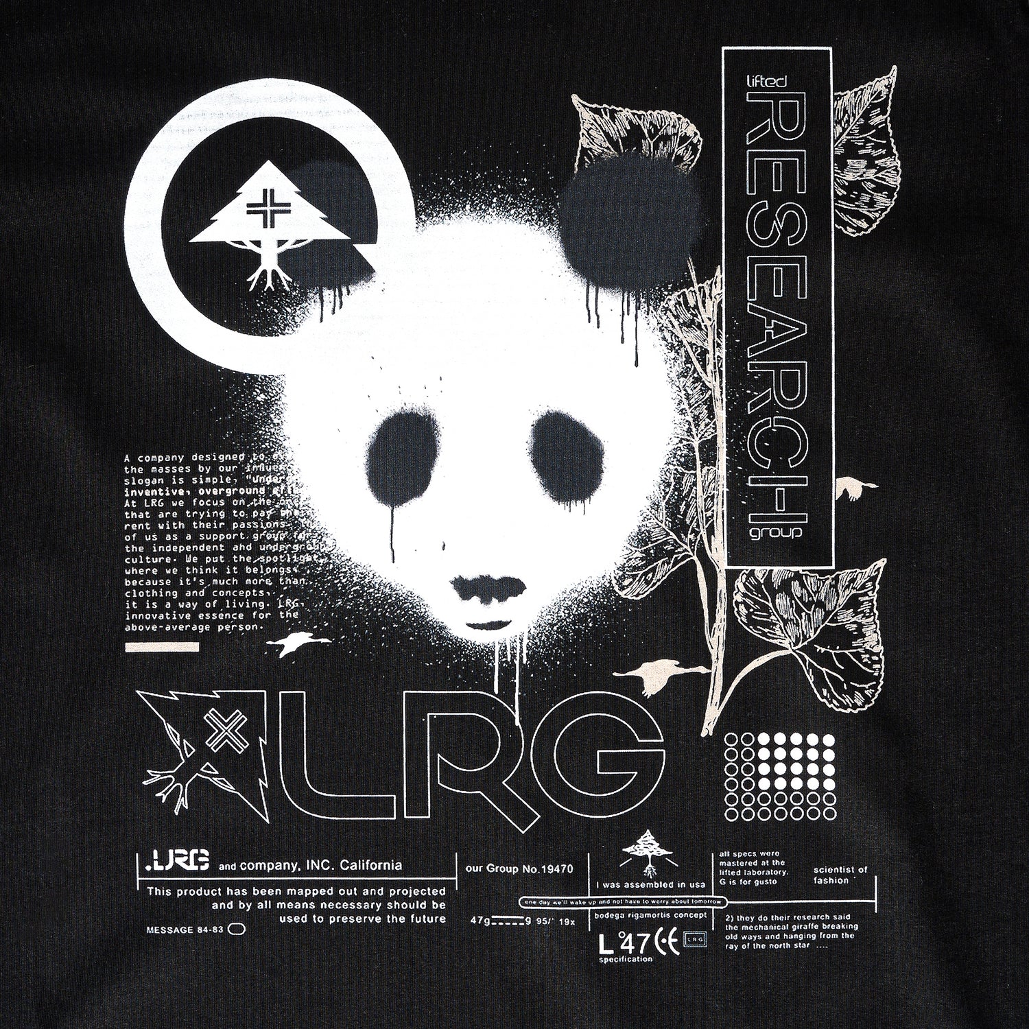 PANDA PAINT TEE - BLACK