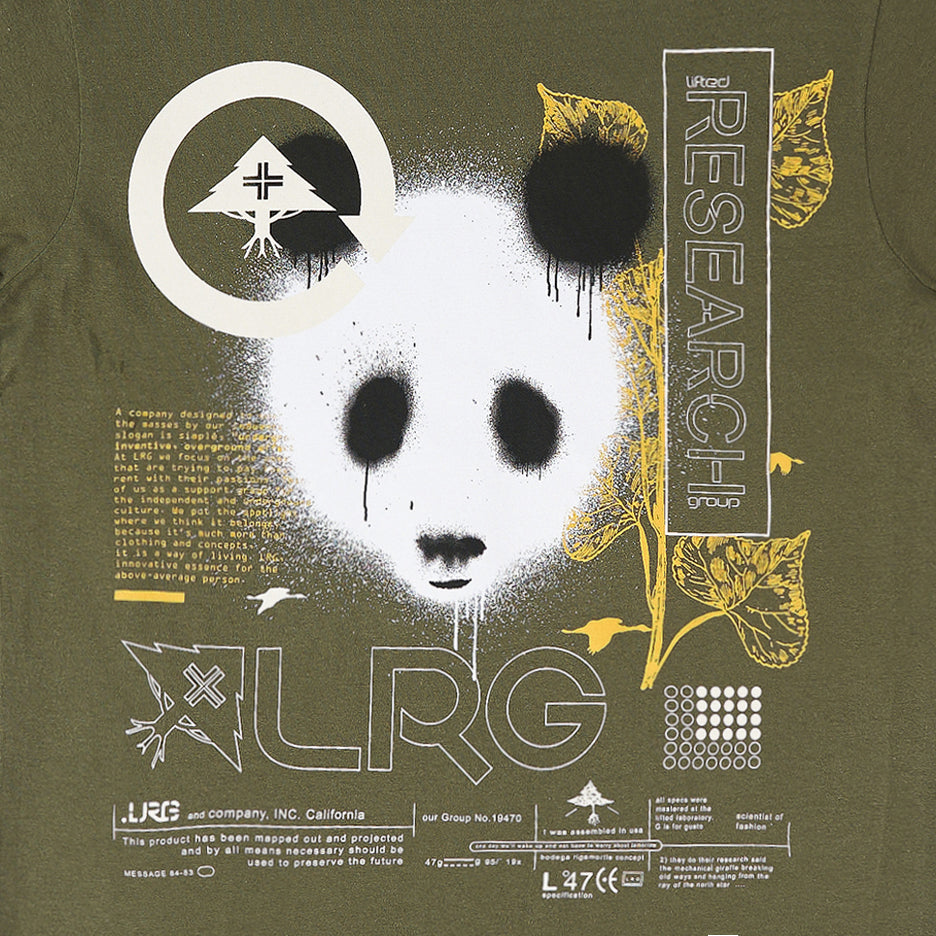 PANDA PAINT TEE - MILTARY GREEN