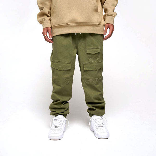 UNSTEADY WOVEN JOGGER PANTS - OLIVE