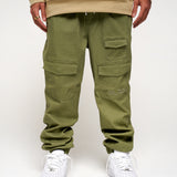 UNSTEADY WOVEN JOGGER PANTS - OLIVE
