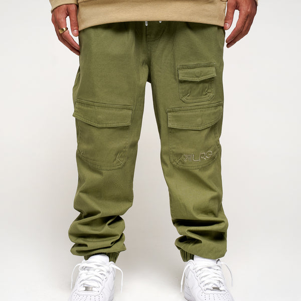 UNSTEADY WOVEN JOGGER PANTS - OLIVE
