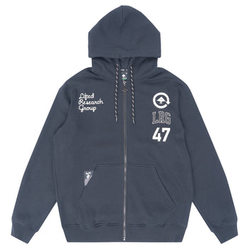 LRG VARSITY ZIP FRONT HOODIE - BLACK