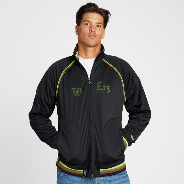 TRUE TEXTURE TRACK JACKET - BLACK
