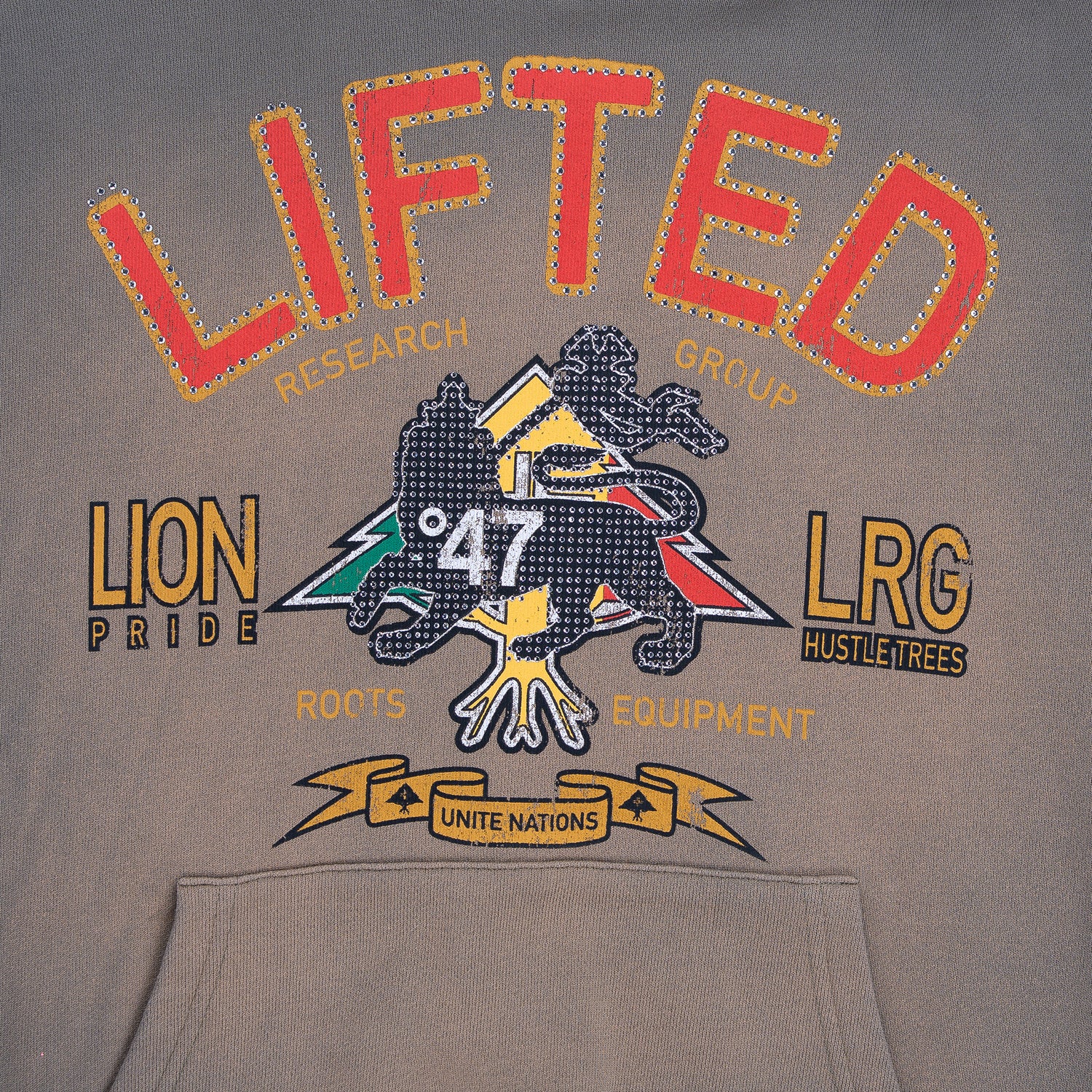 LION PRIDE HOODIE - Dusty Olive Heather