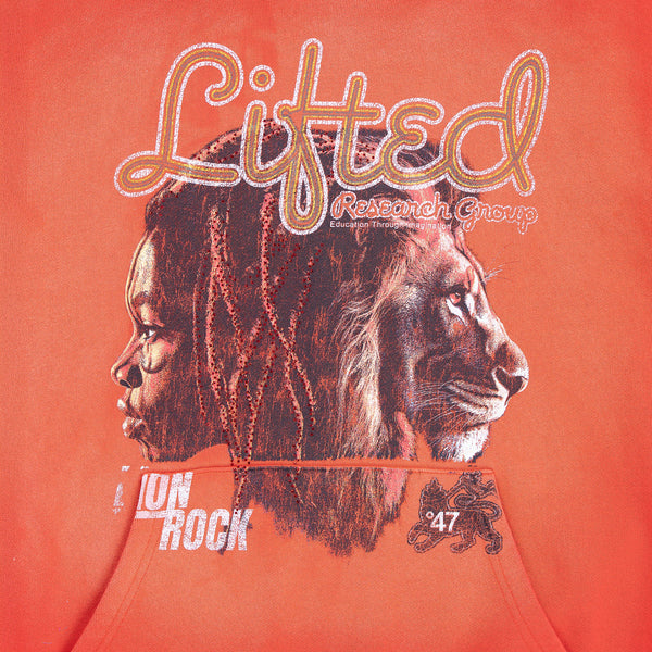 LION ROCK HOODIE - Red Wash