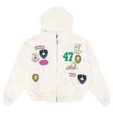 GOLDEN LEONE ZIP HOODIE - Bone White