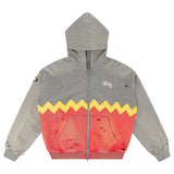 ZIG ZAG ZIP HOODIE - Military Green